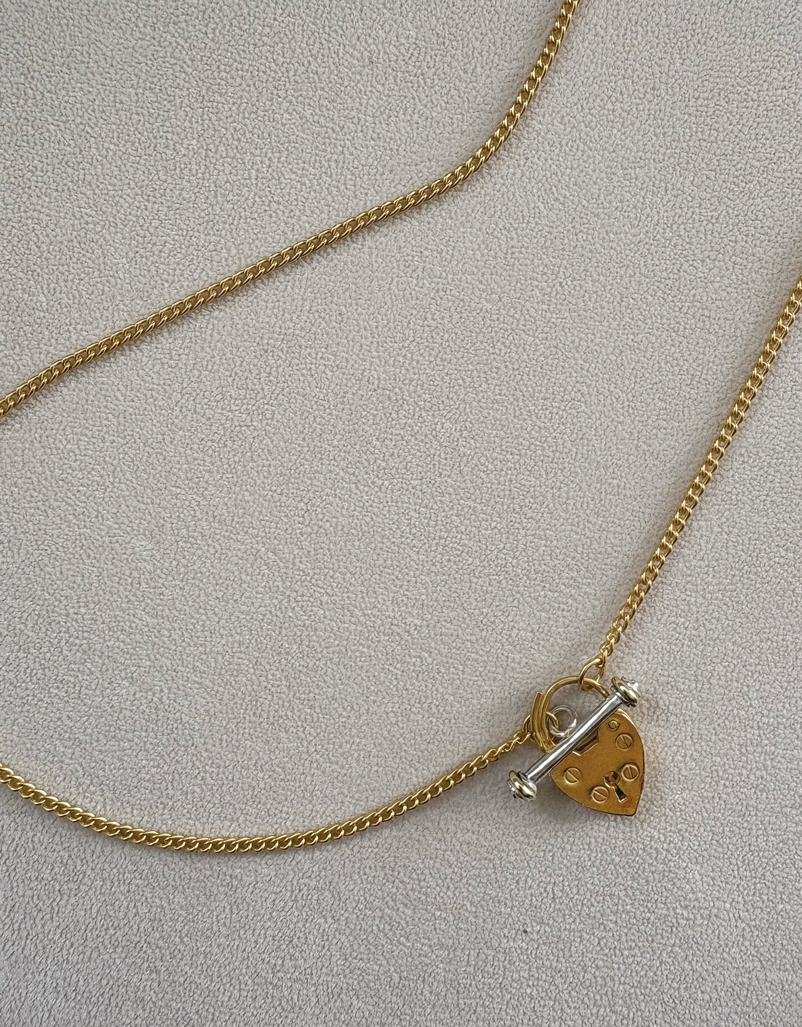 【silver-bicolor】lock my heart necklace