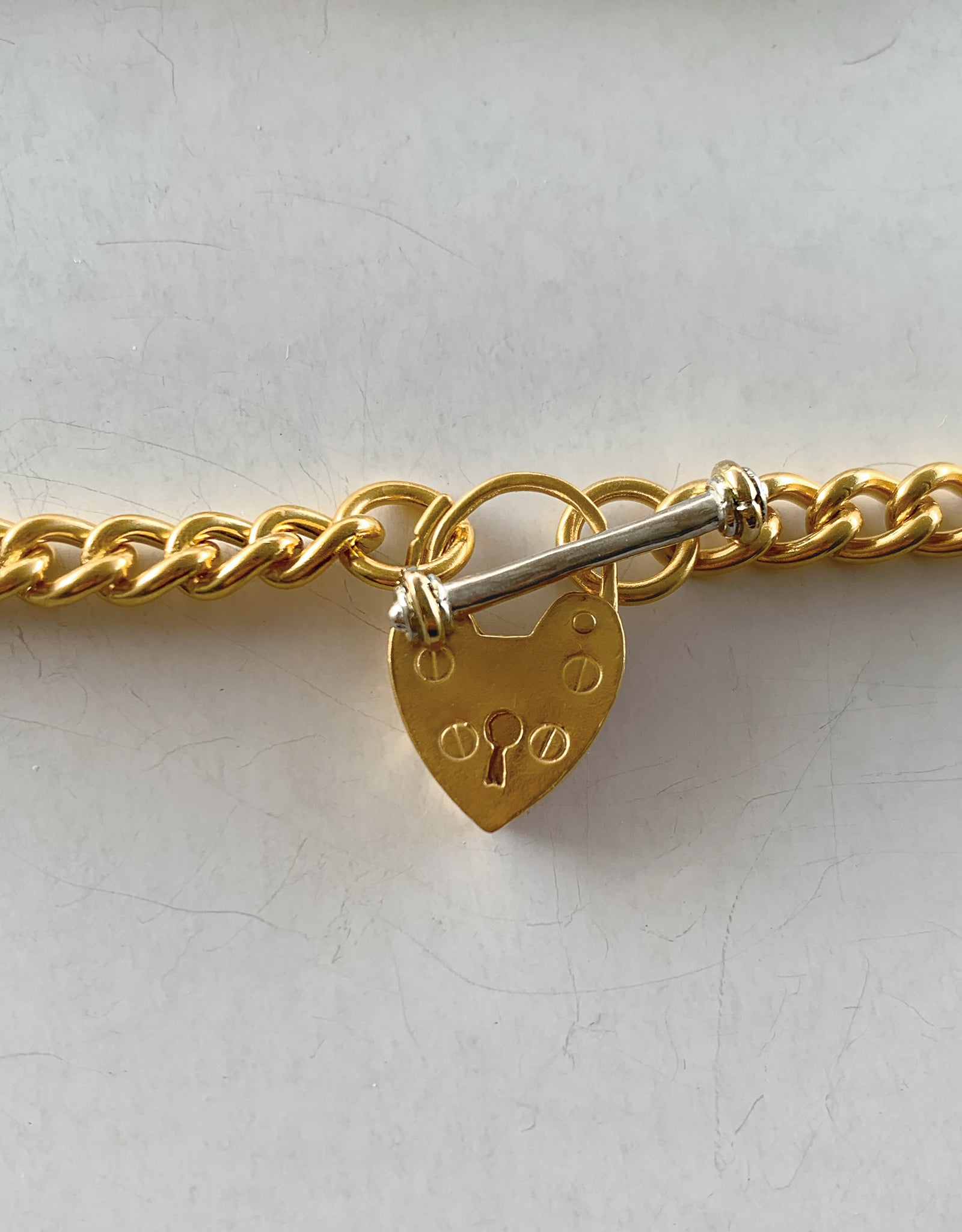 【gold-bicolor】lock my heart bracelet