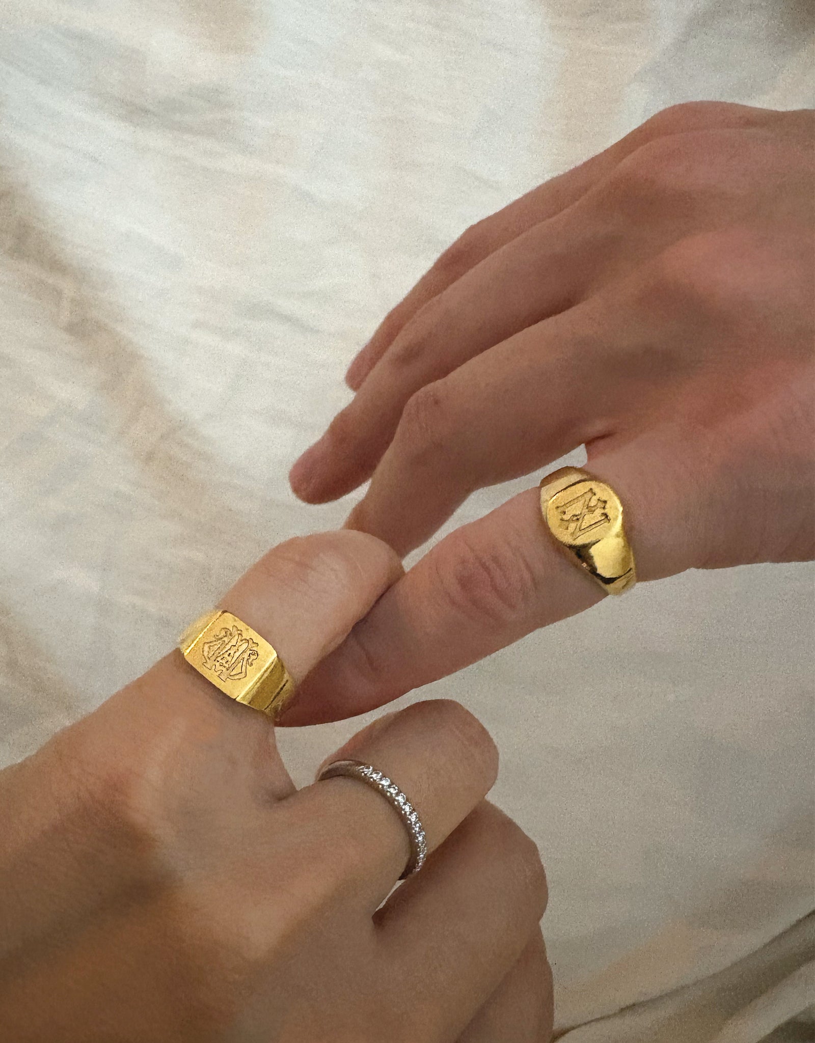 【gold】signet ring -Engraving- / square