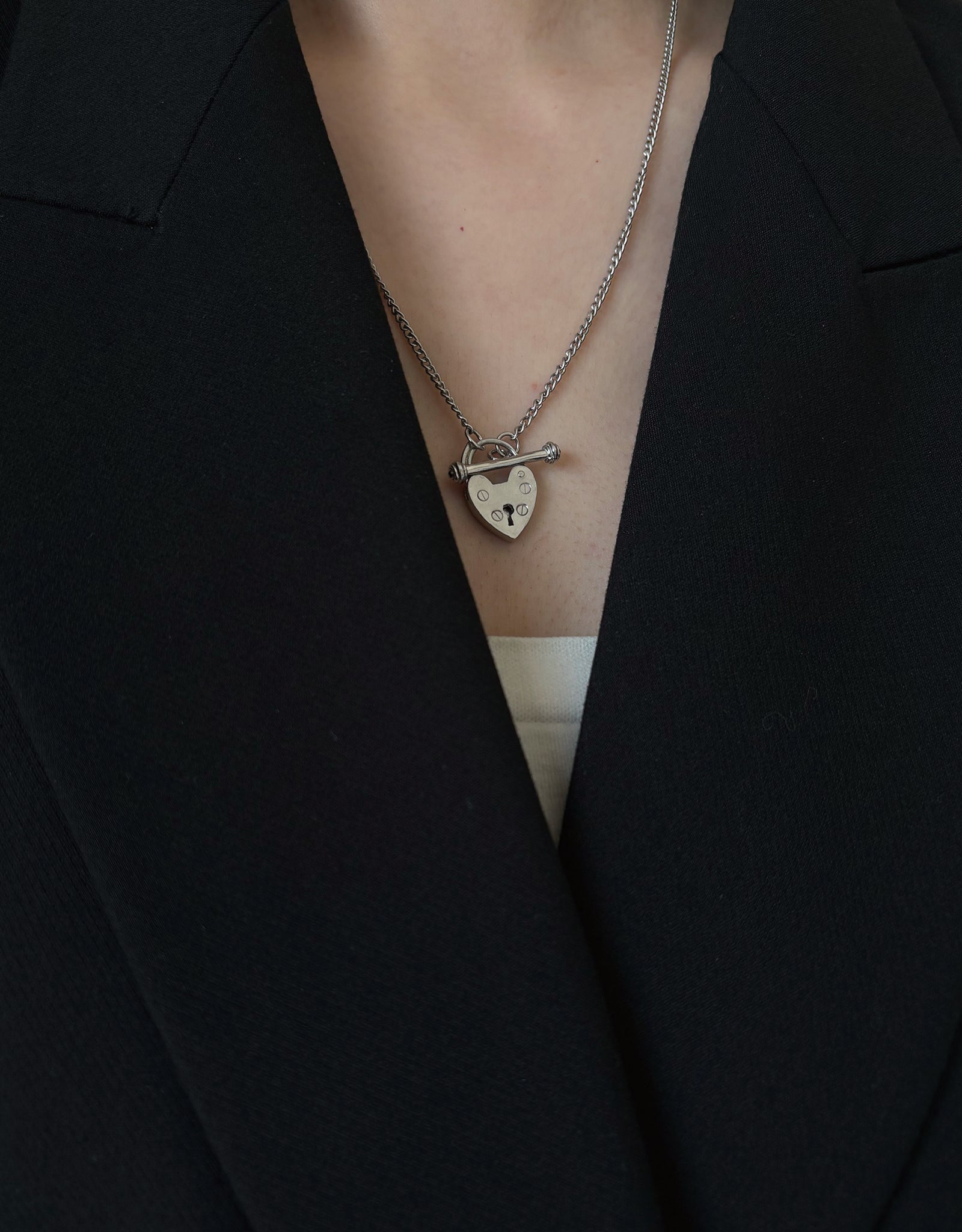 【silver】lock my heart necklace