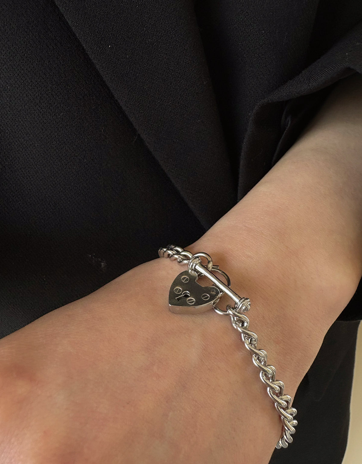 silver】lock my heart bracelet｜PARCA -ロマンティックなvintage 