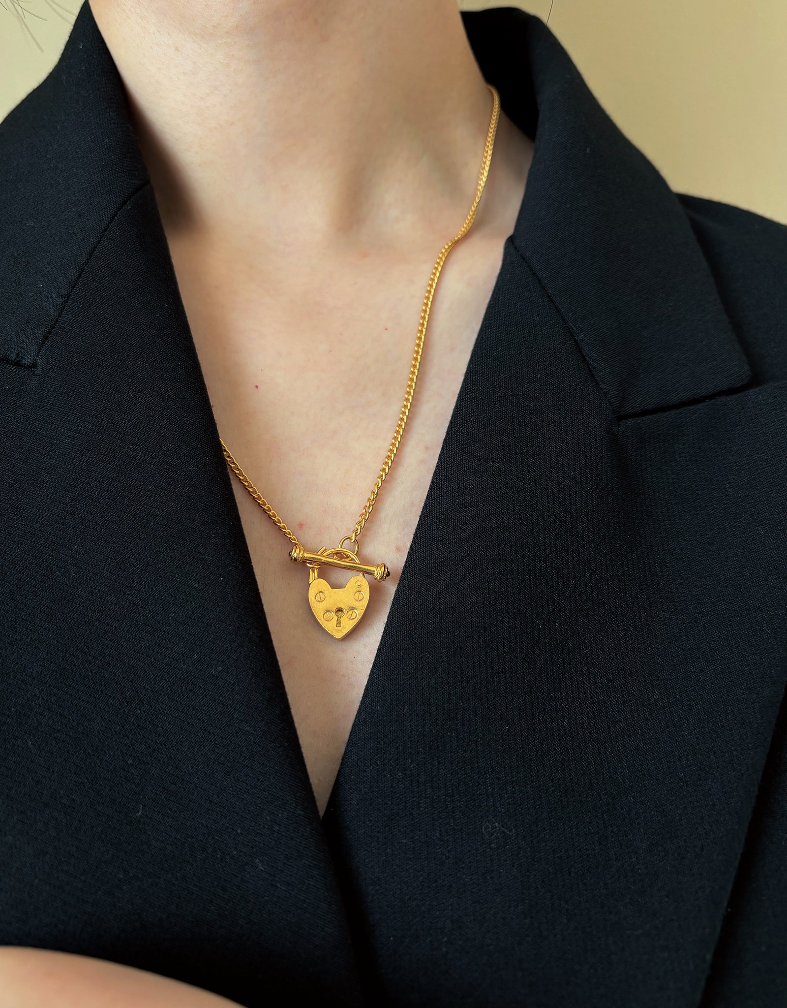 【gold】lock my heart necklace