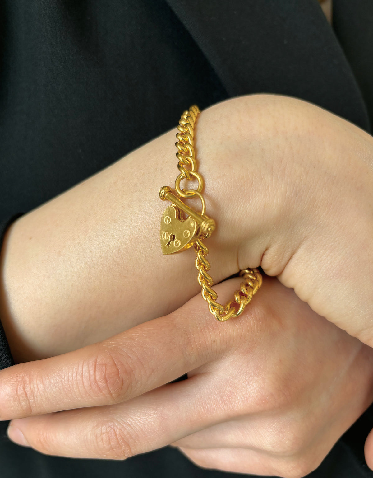 gold】lock my heart bracelet｜PARCA -ロマンティックなvintageムード 