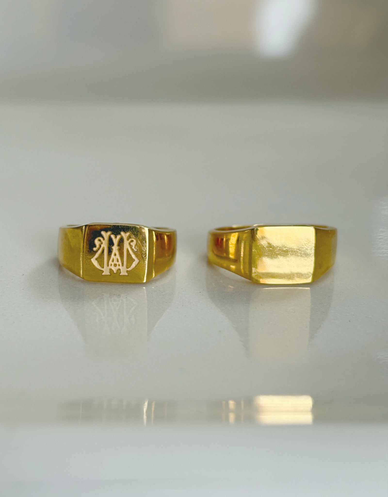 【gold】signet ring -Engraving- / square