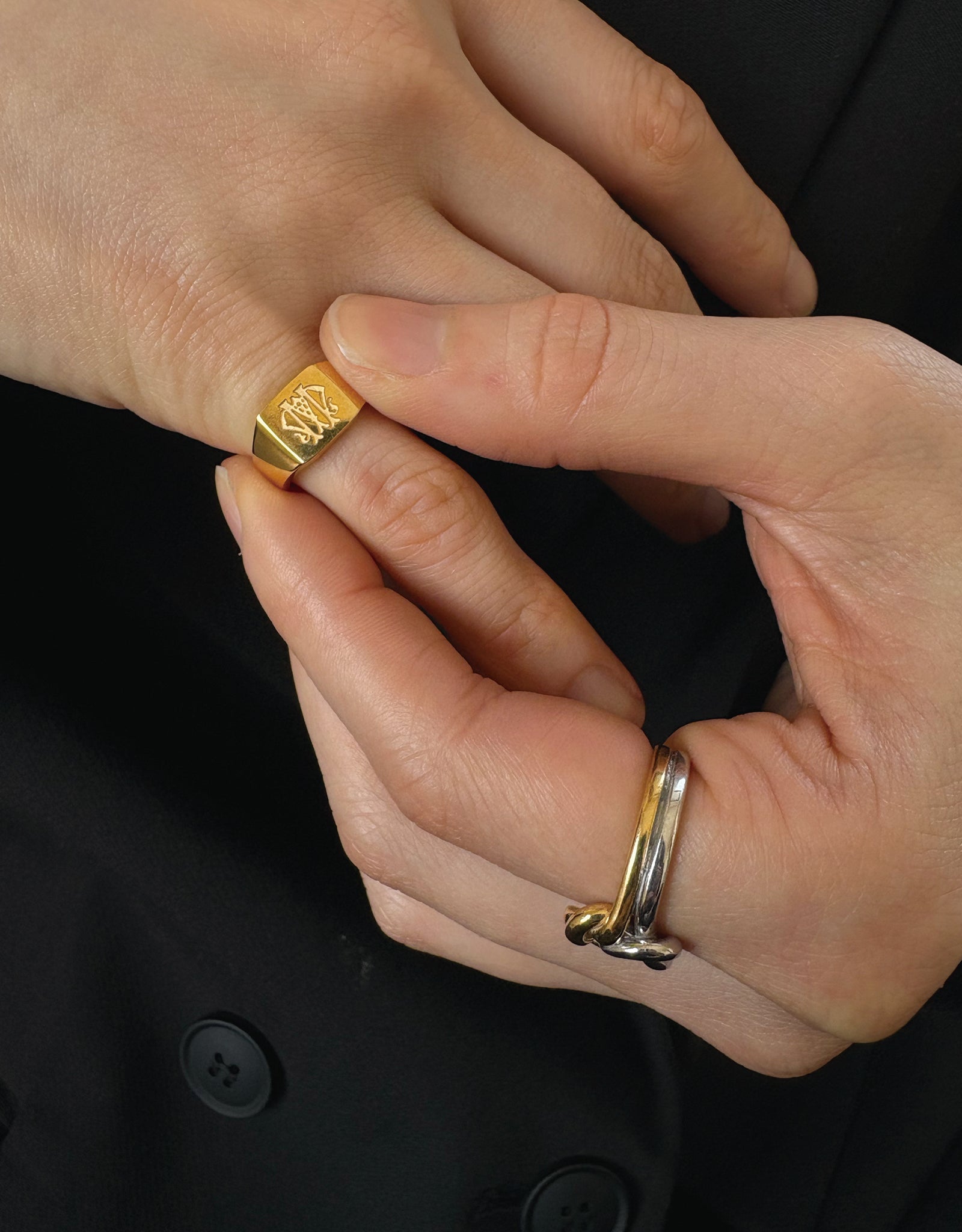 【gold】signet ring -Engraving- / square