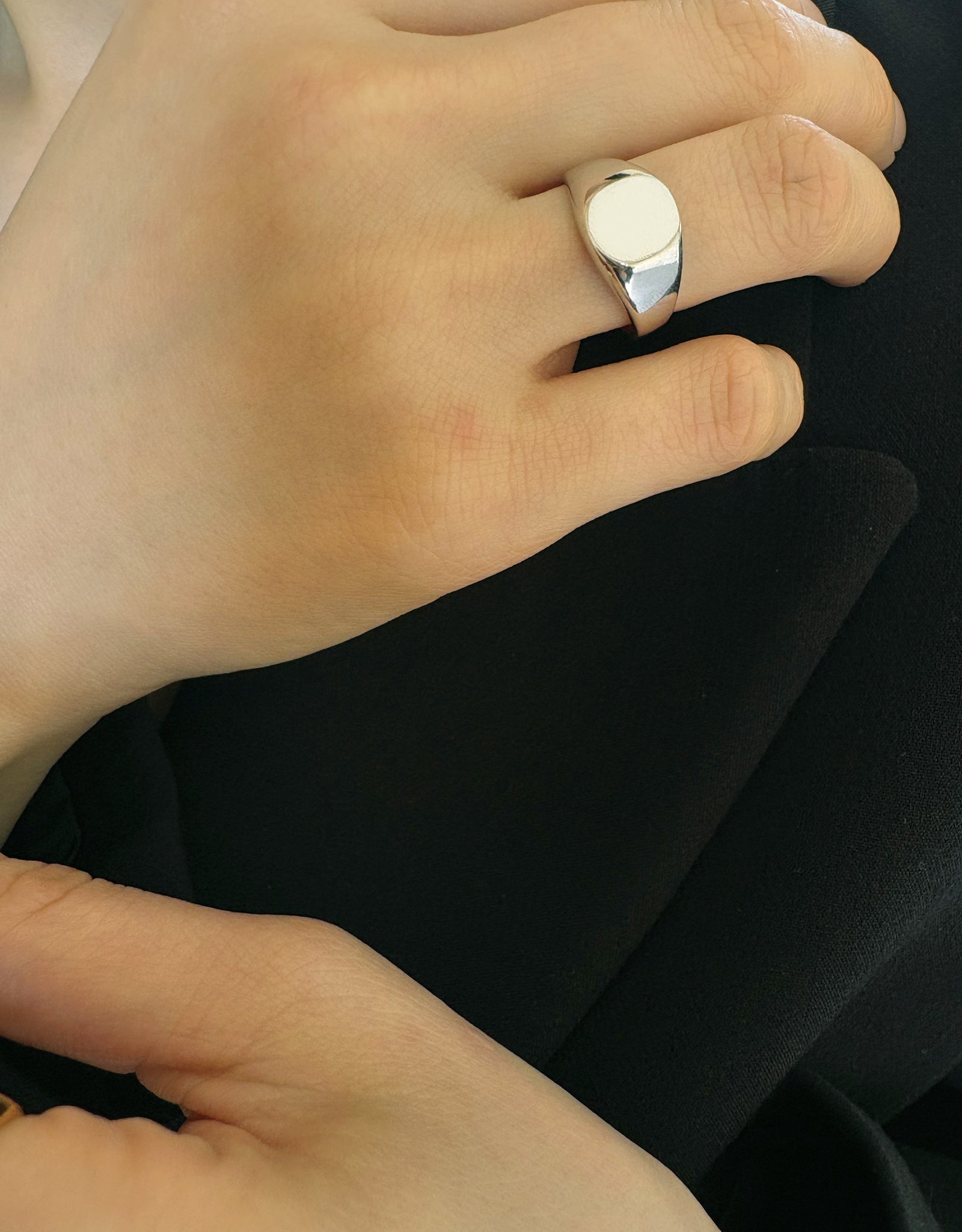 【silver】signet ring / oval