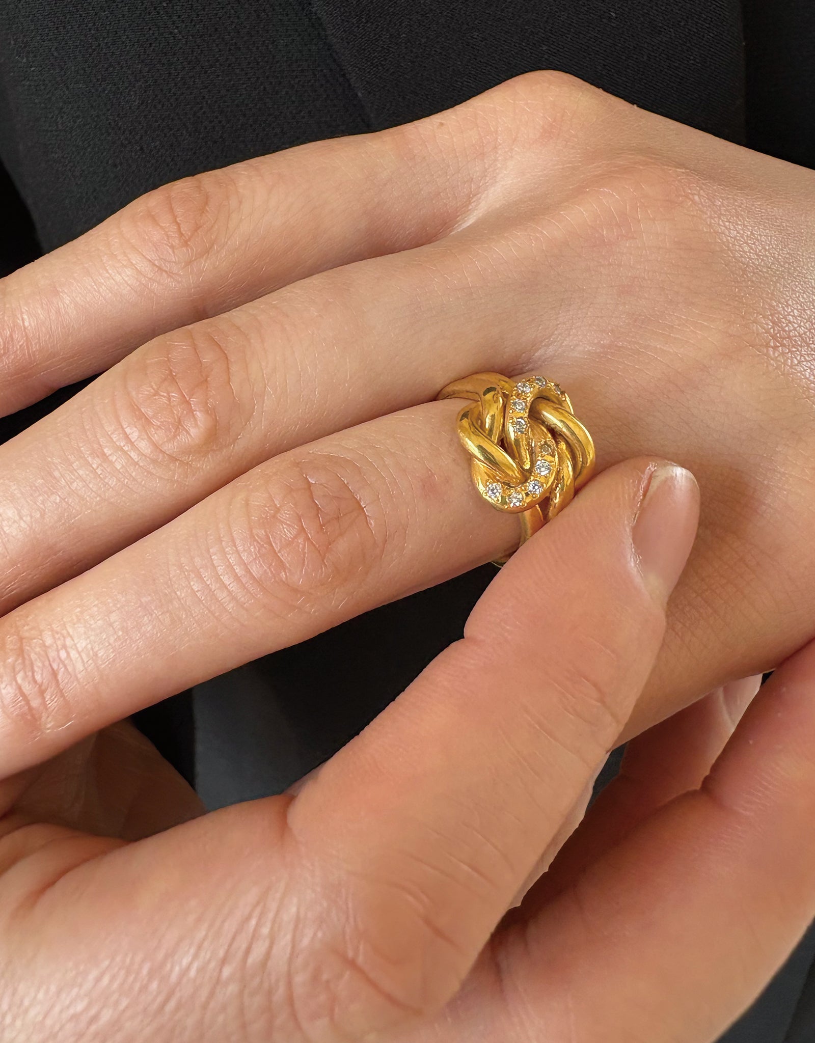 【gold】knot ring / zirconia
