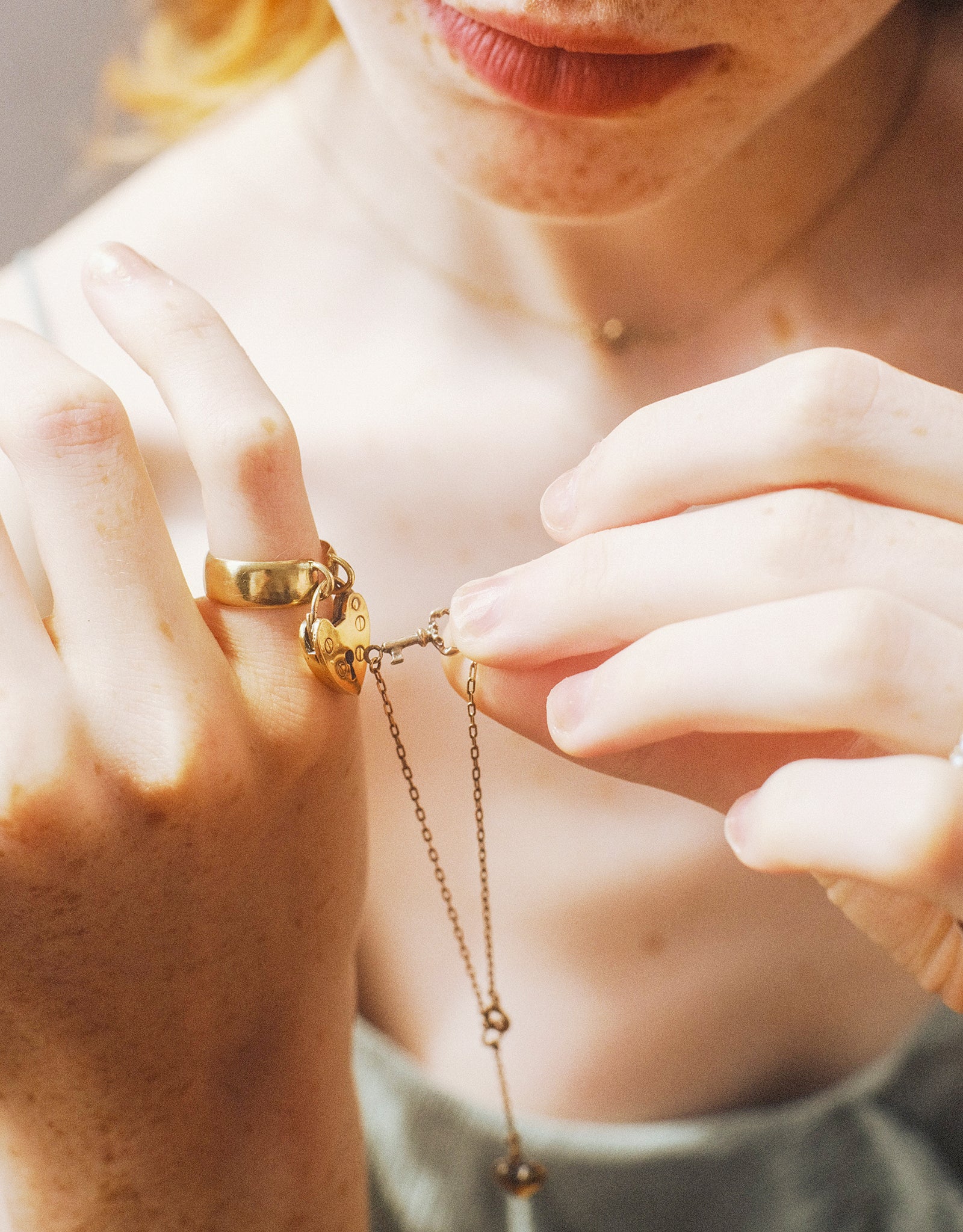 【gold】key to my heart bracelet