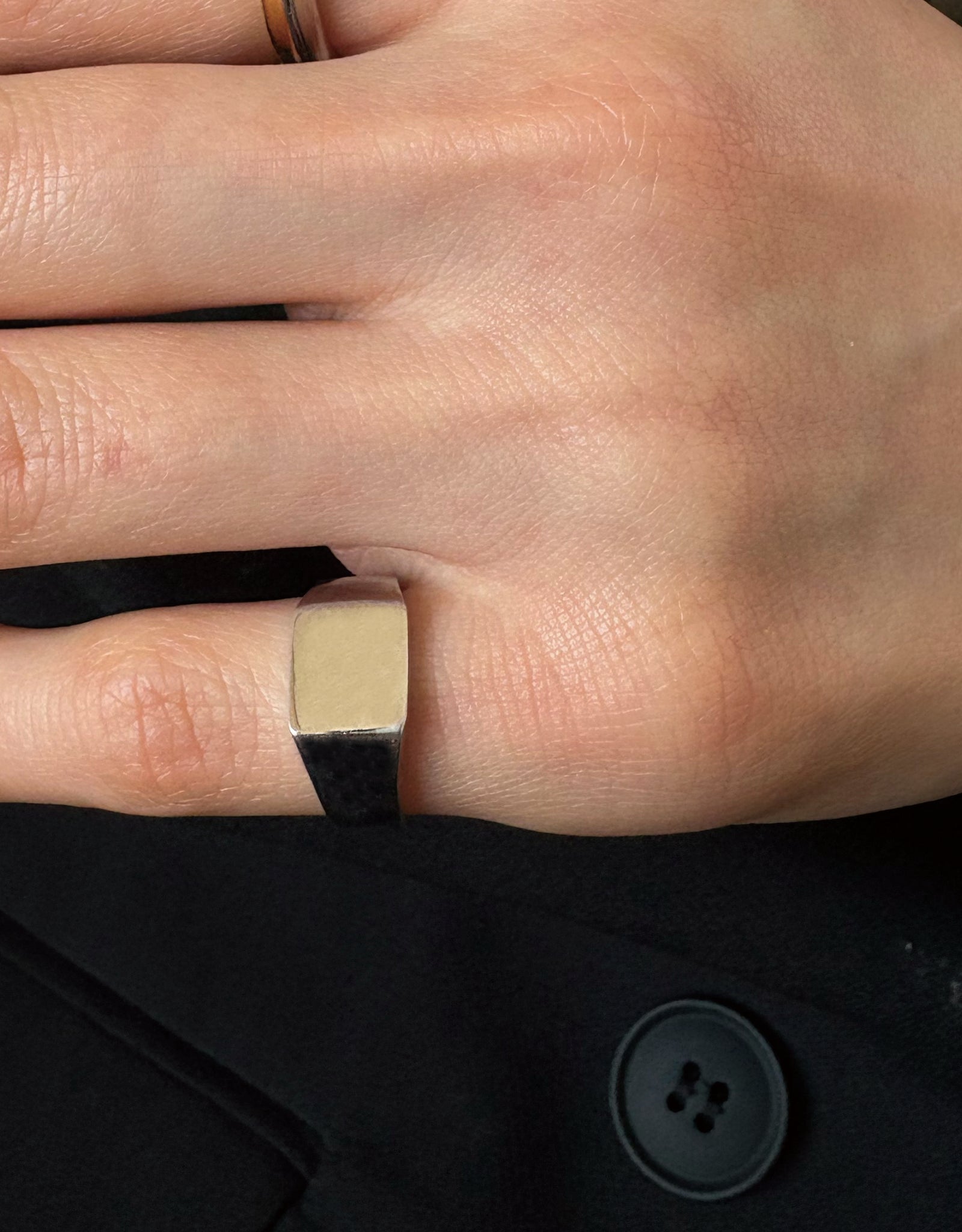 【silver】signet ring / square