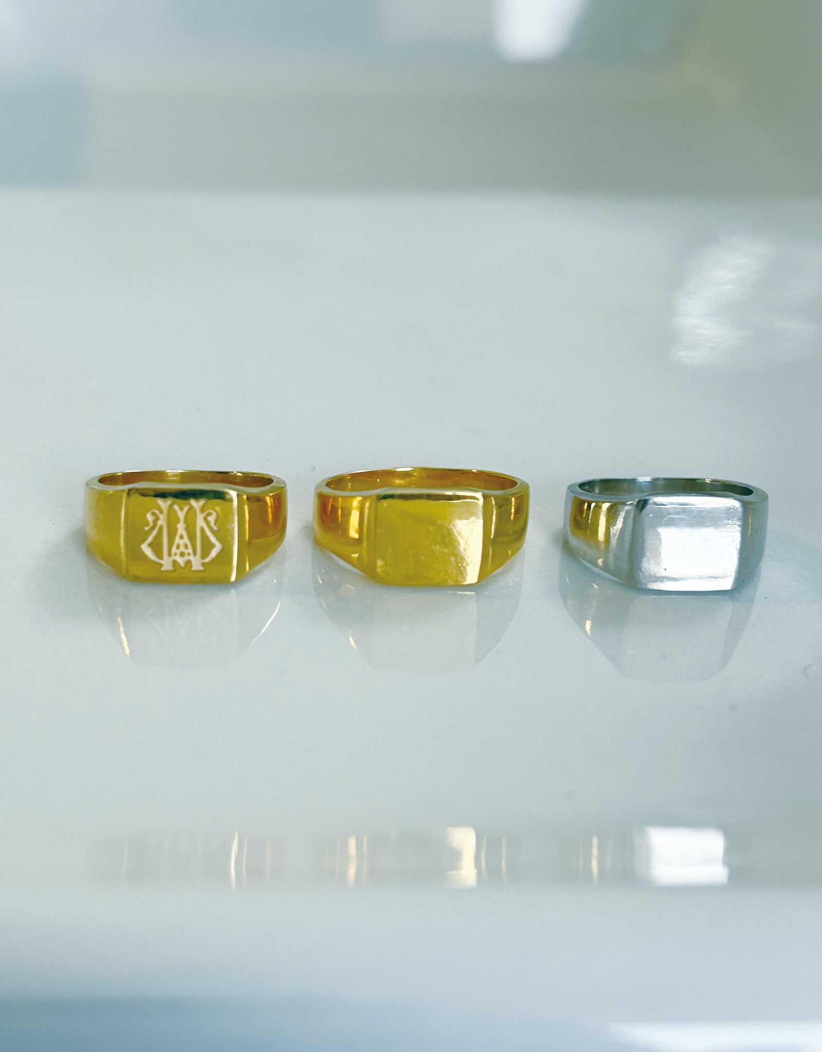 【gold】signet ring -Engraving- / square
