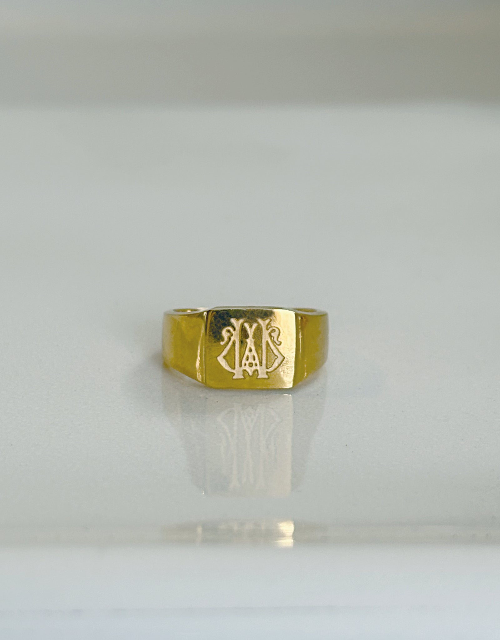 【gold】signet ring -Engraving- / square