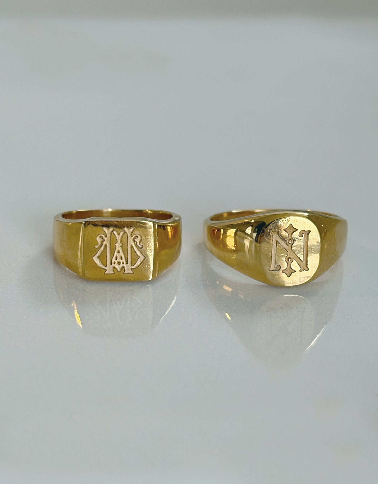 【gold】signet ring -Engraving- / square