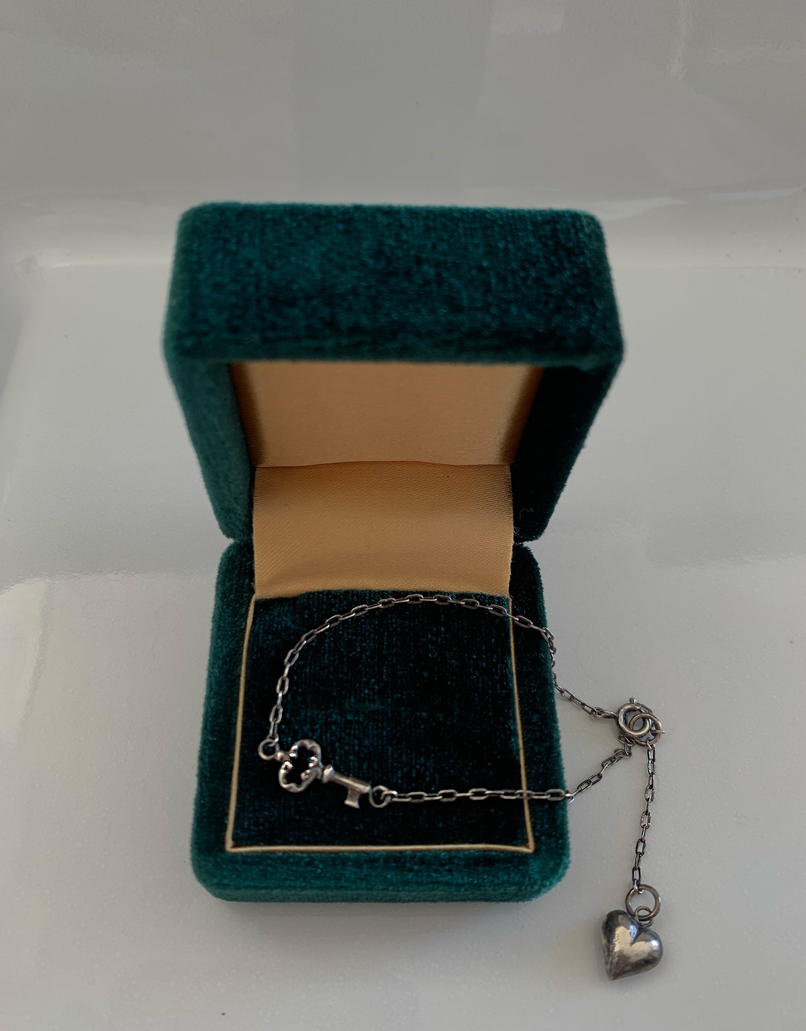 【silver】key to my heart bracelet