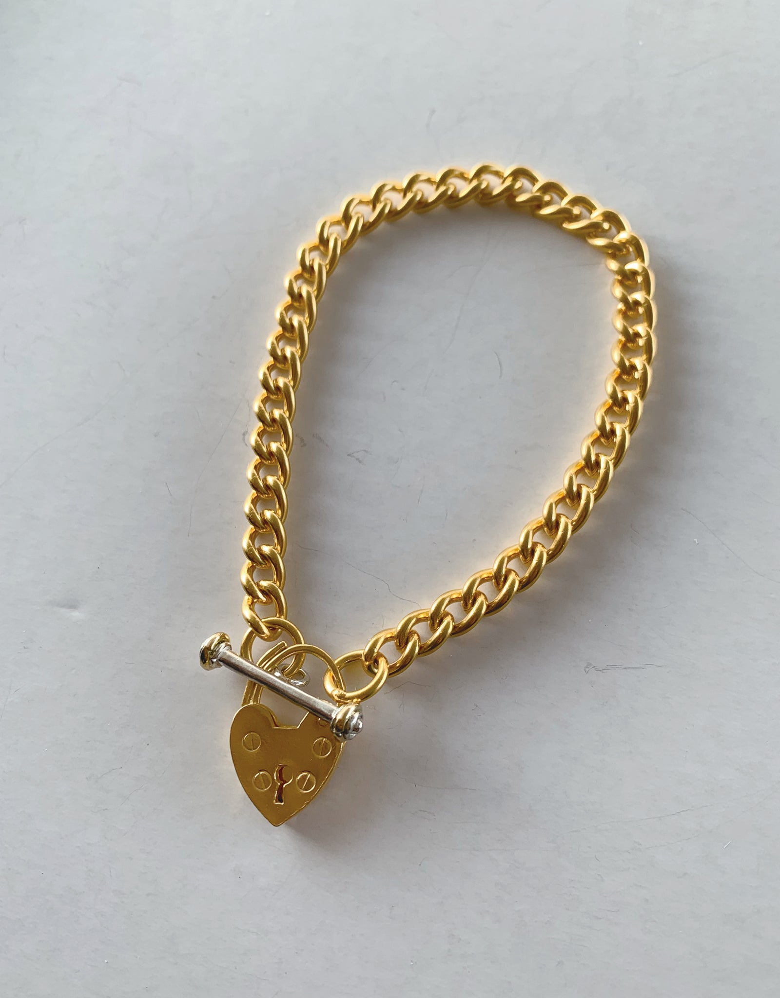 【gold-bicolor】lock my heart bracelet