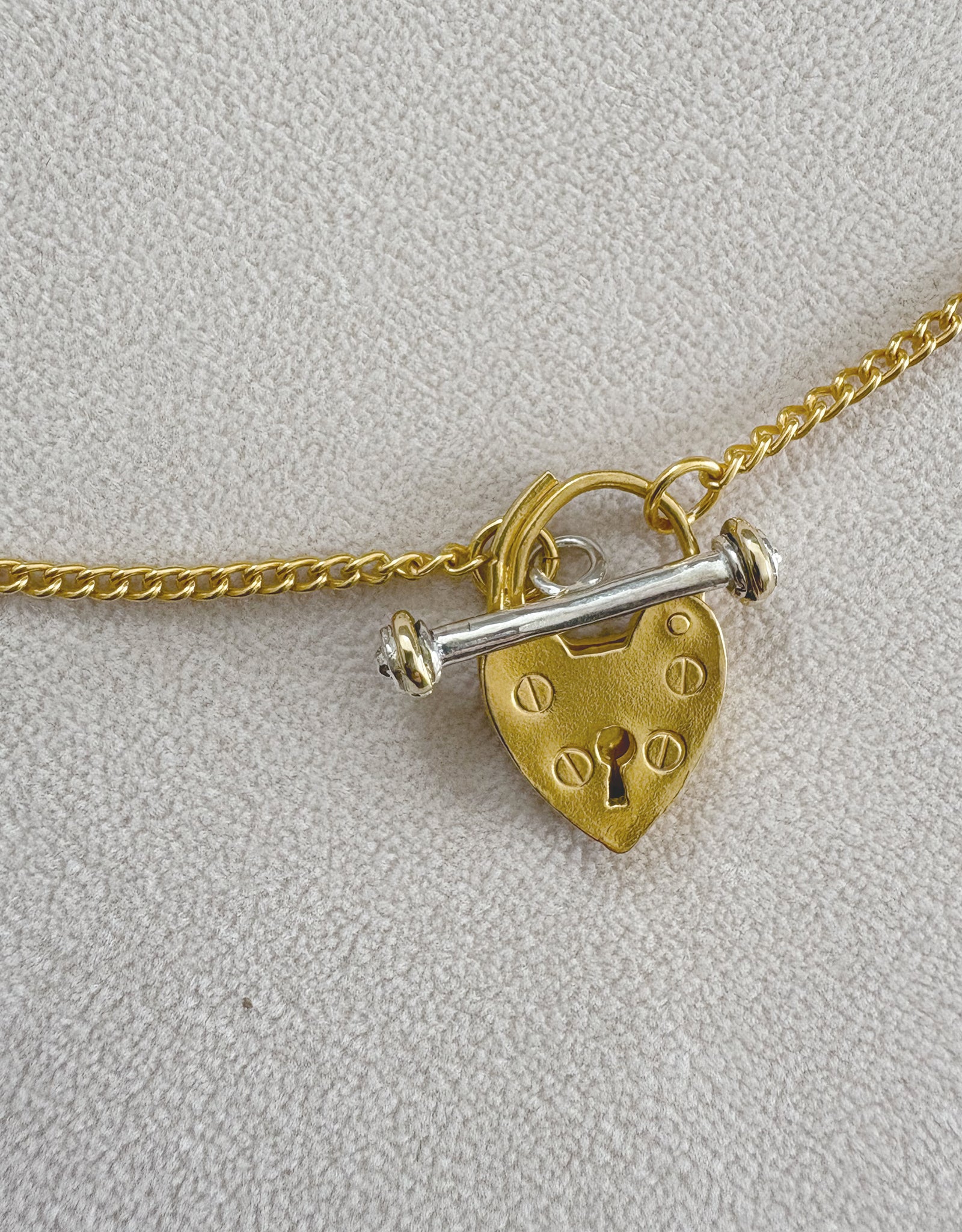 【silver-bicolor】lock my heart necklace