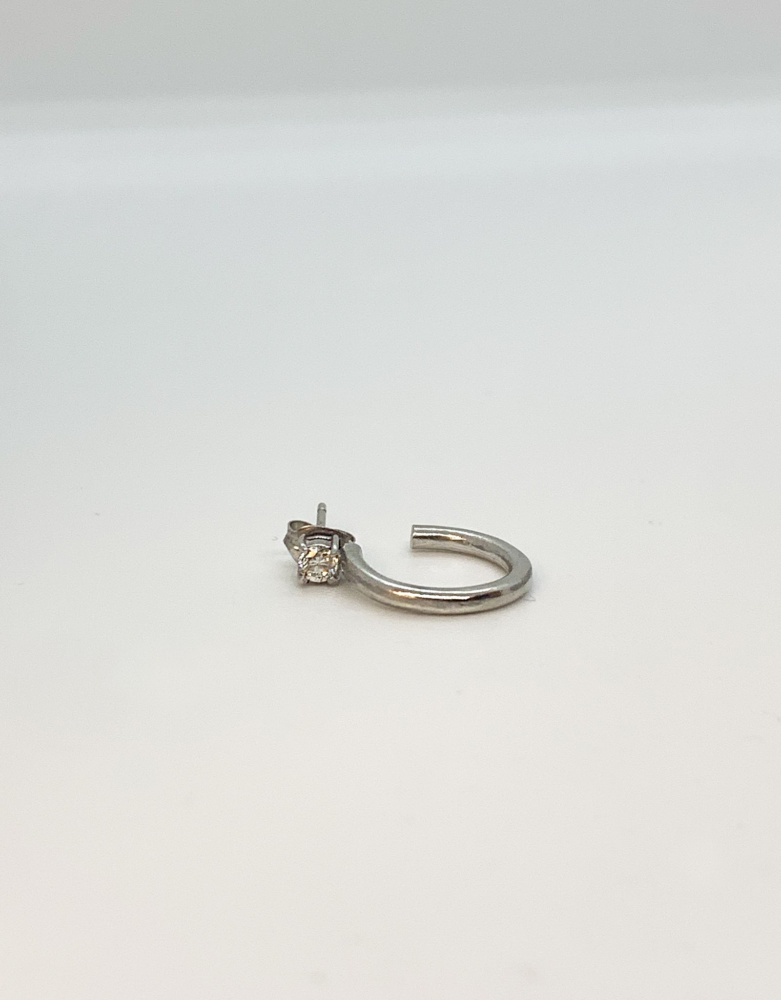 【silver】hoop diamond pierce