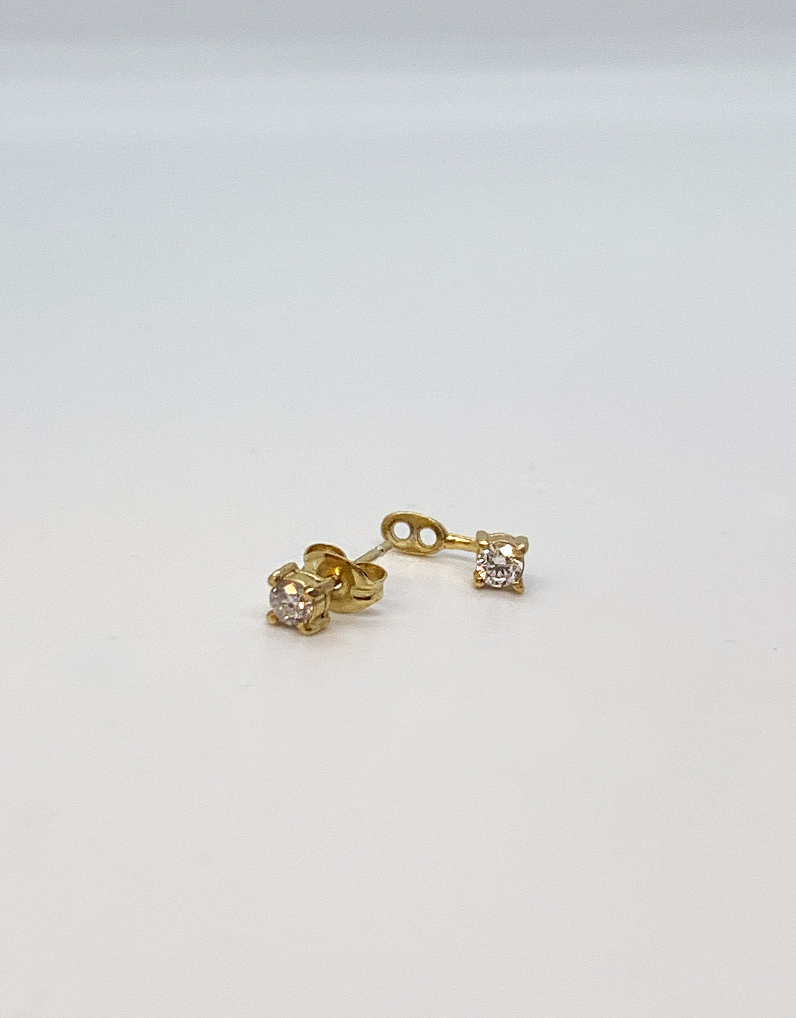 【gold】double diamond pierce