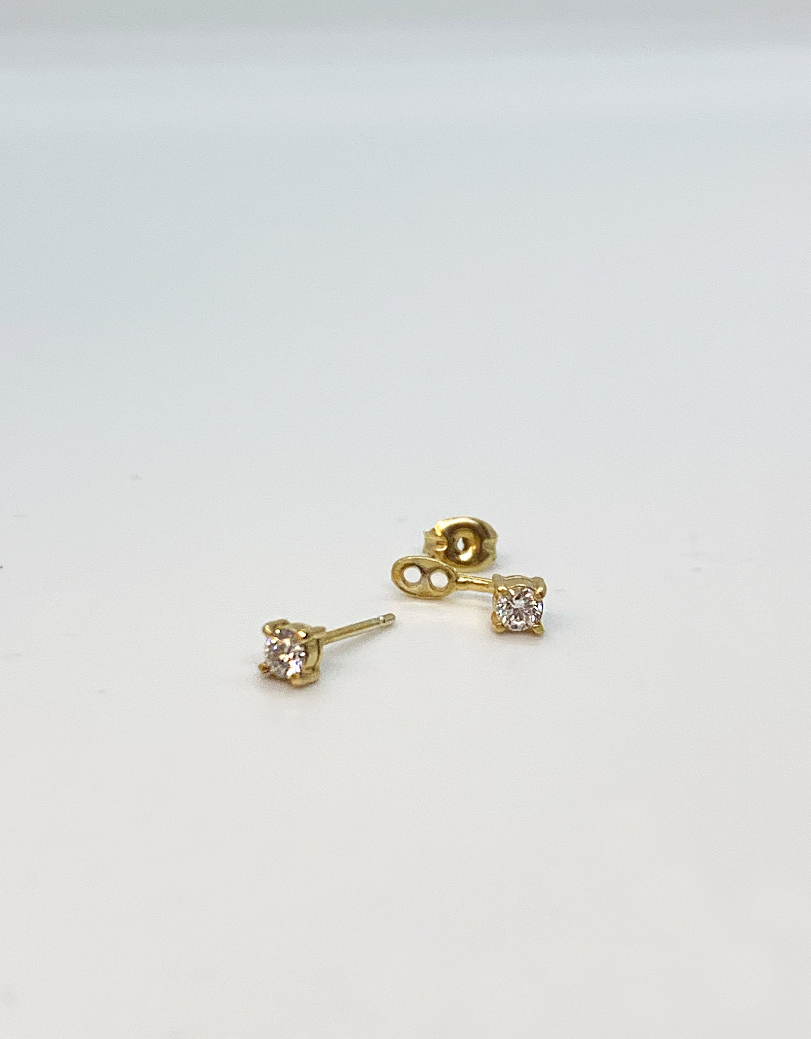 【gold】double diamond pierce