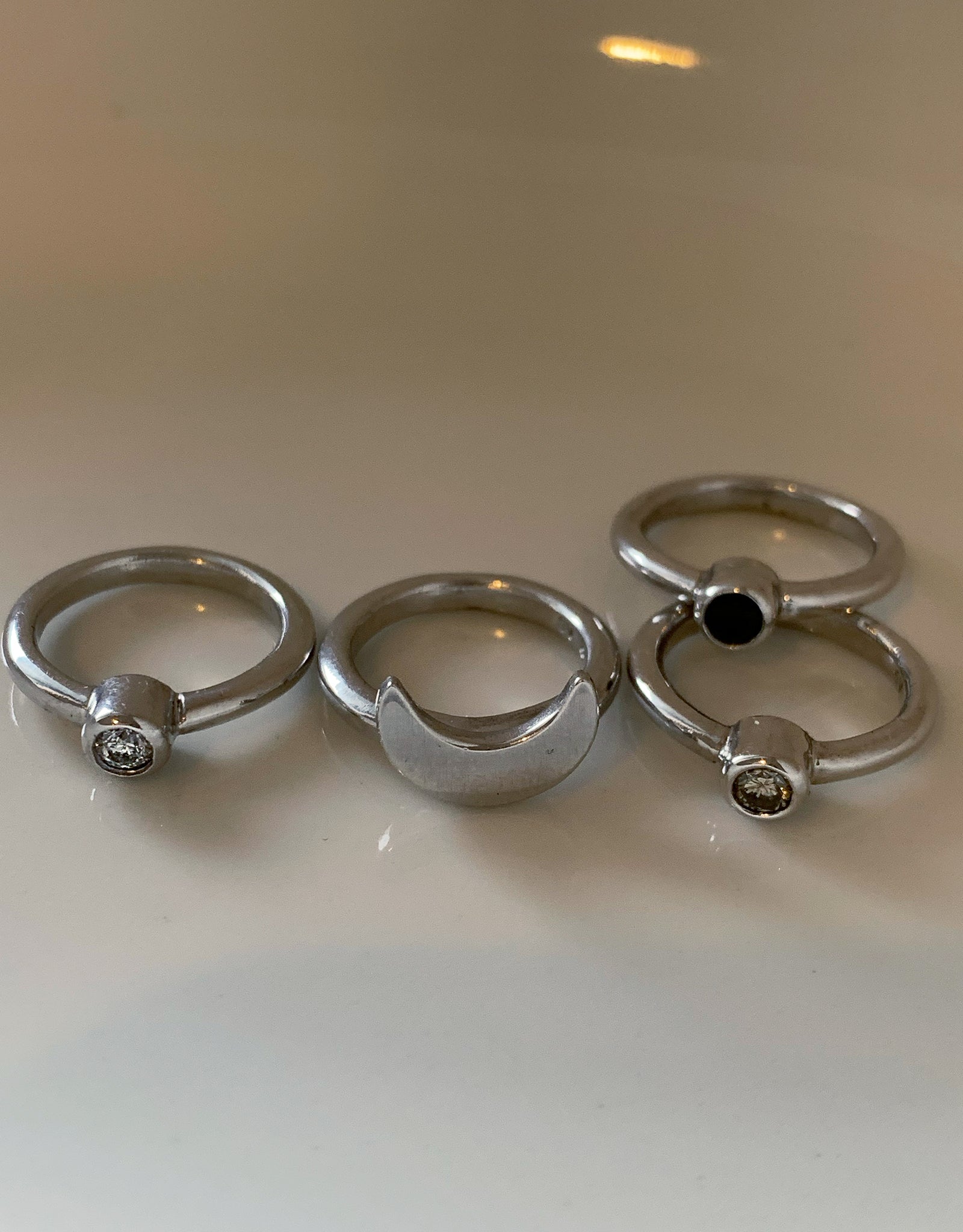 2set【silver】luna ring＆astrea ring (diamond)