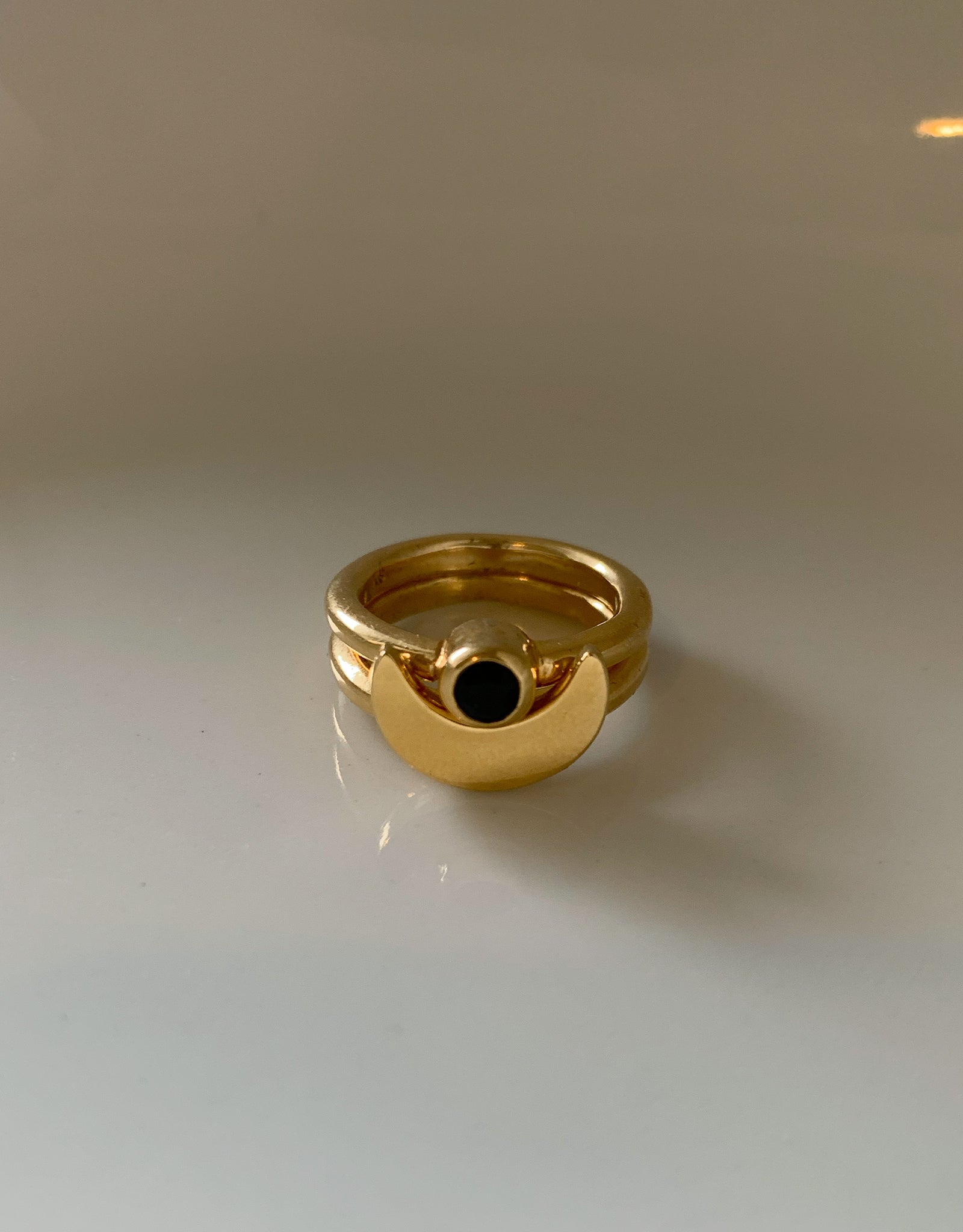 2set【gold】luna ring＆astrea ring (onyx)