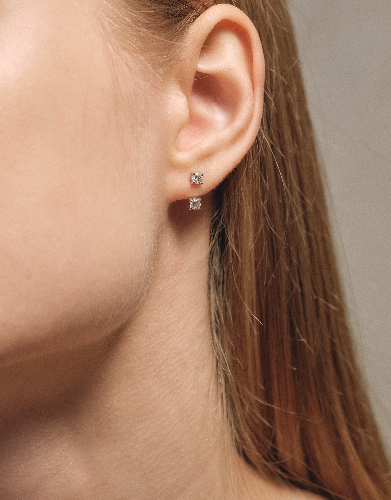 【silver】double diamond pierce