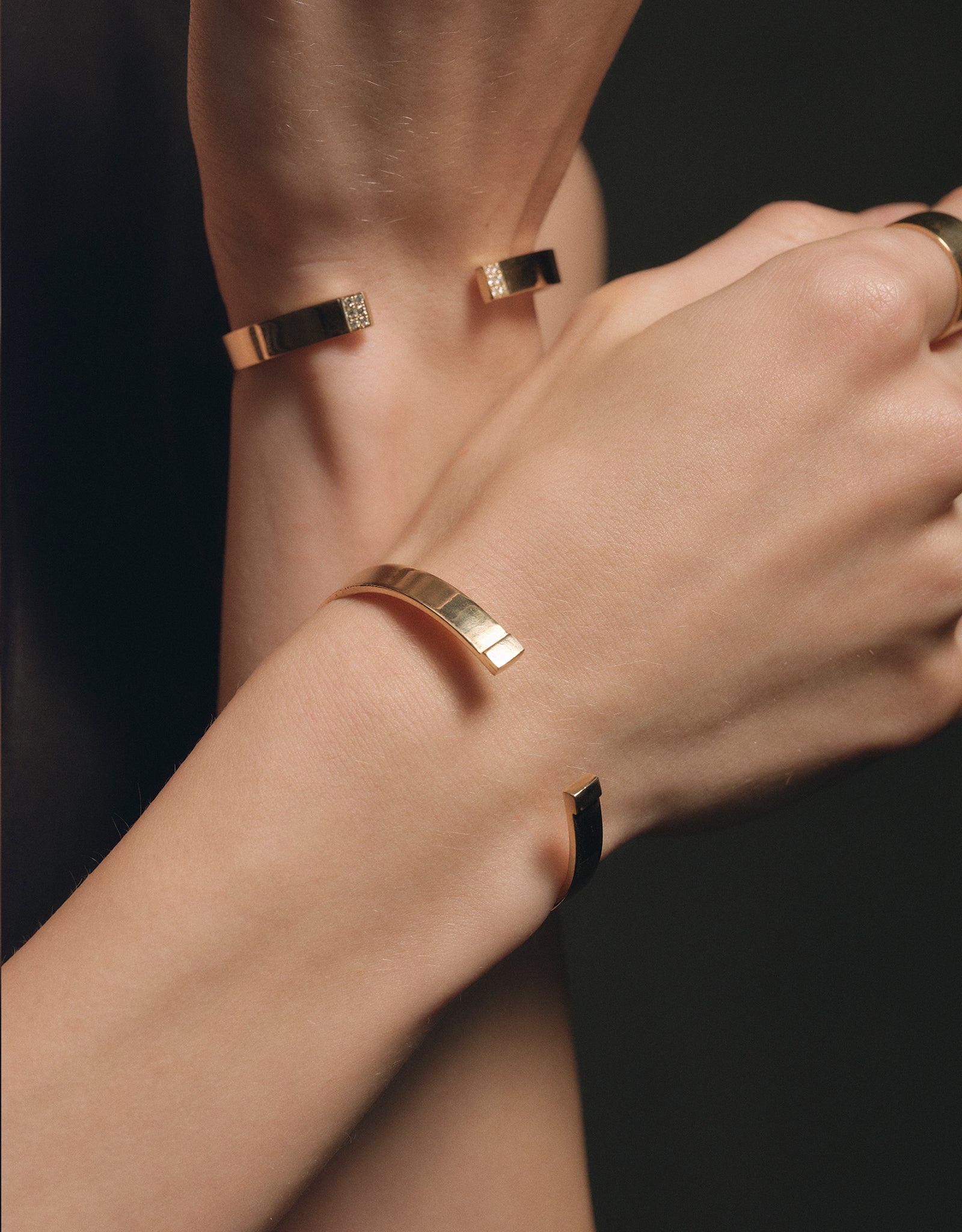 【gold】band bangle(diamond)