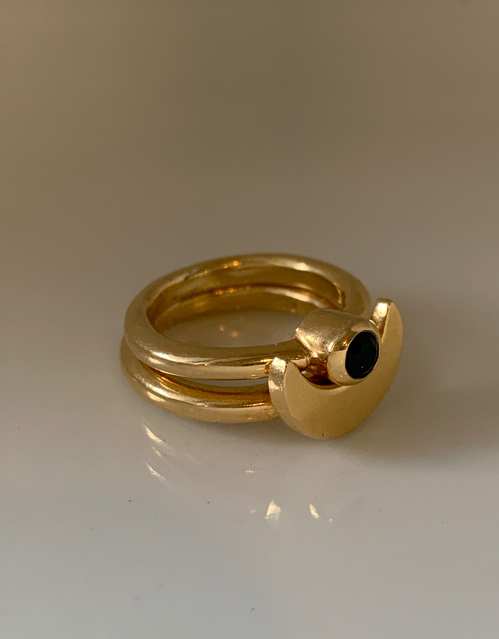 2set【gold】luna ring＆astrea ring (onyx)