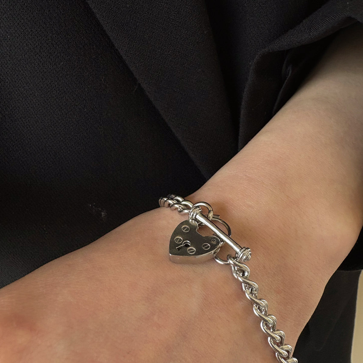 silver】lock my heart bracelet｜PARCA -ロマンティックなvintage 