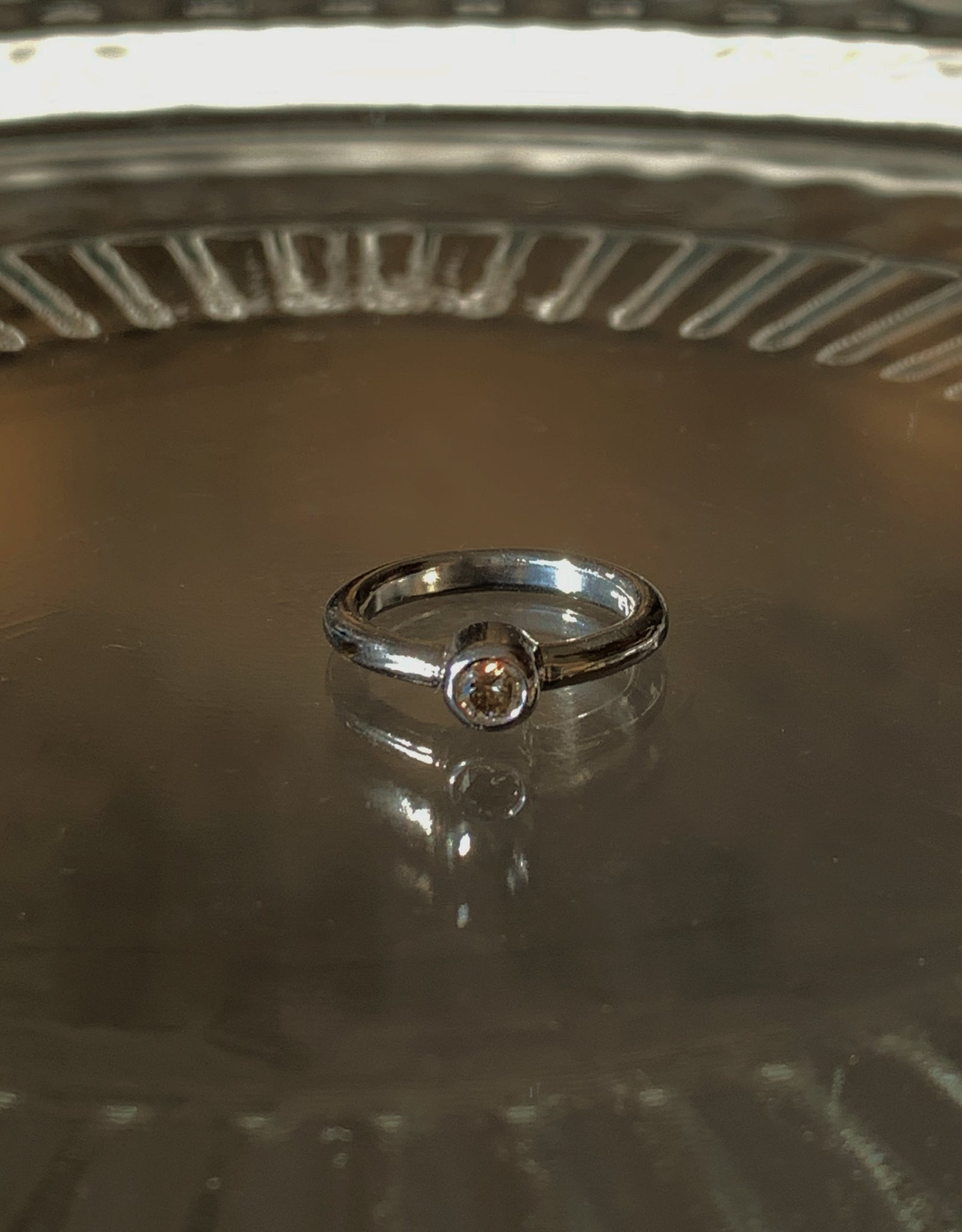 2set【silver】luna ring＆astrea ring (brown diamond)