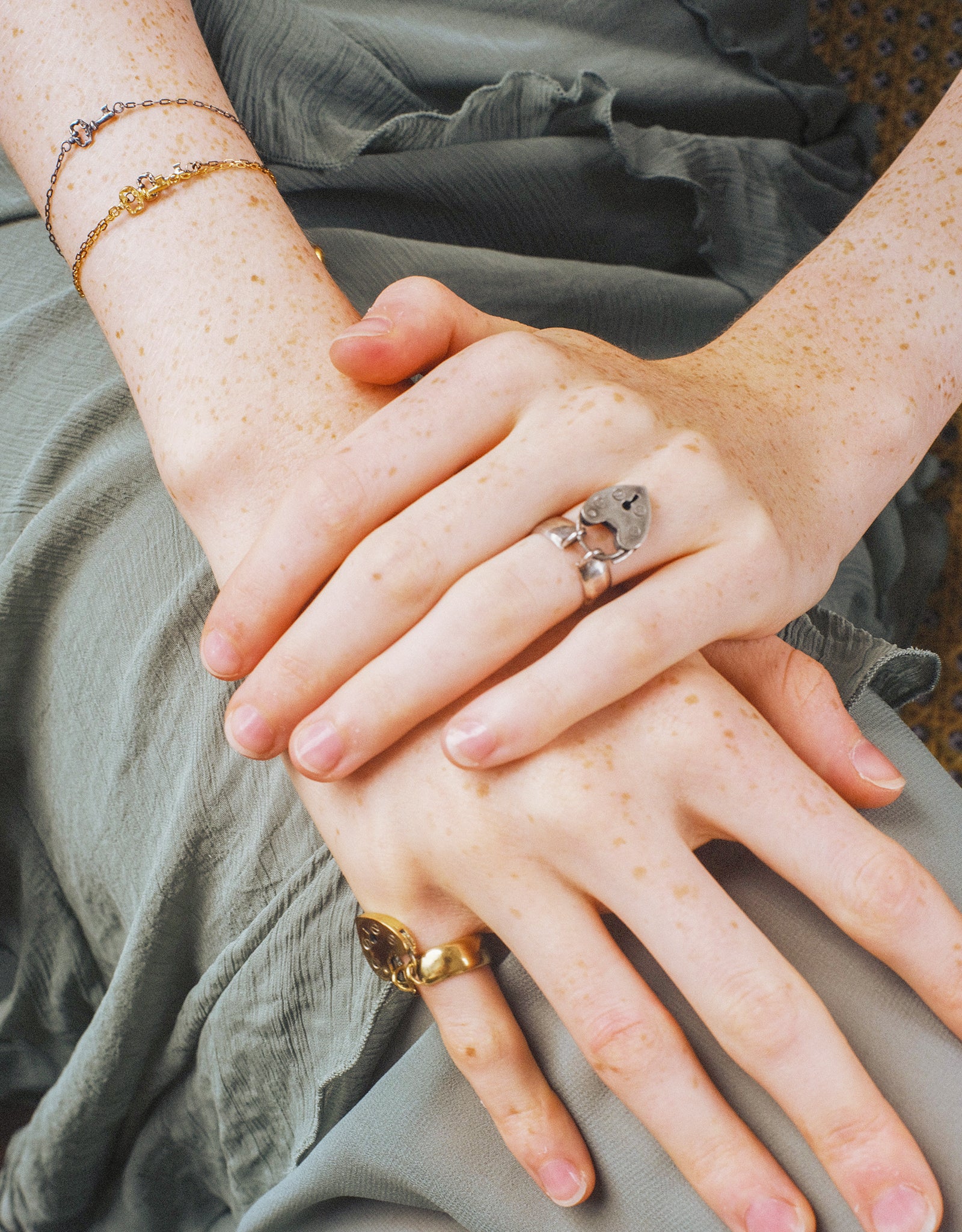 【silver】lock my heart ring