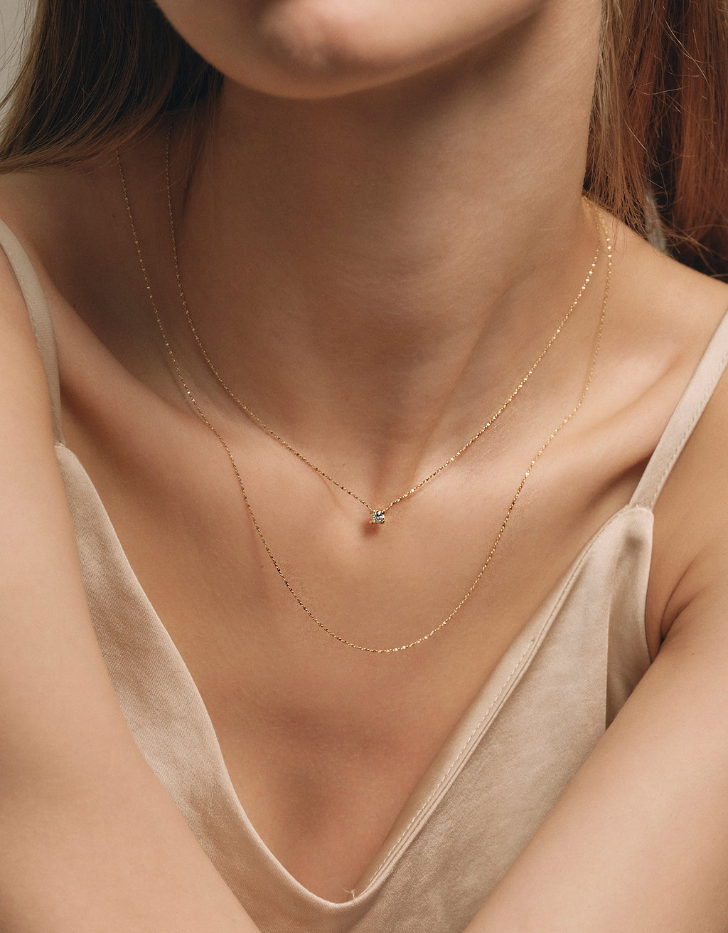 gold】K18 Chain necklace 40.0 +diamond｜PARCA -ロマンティックな 