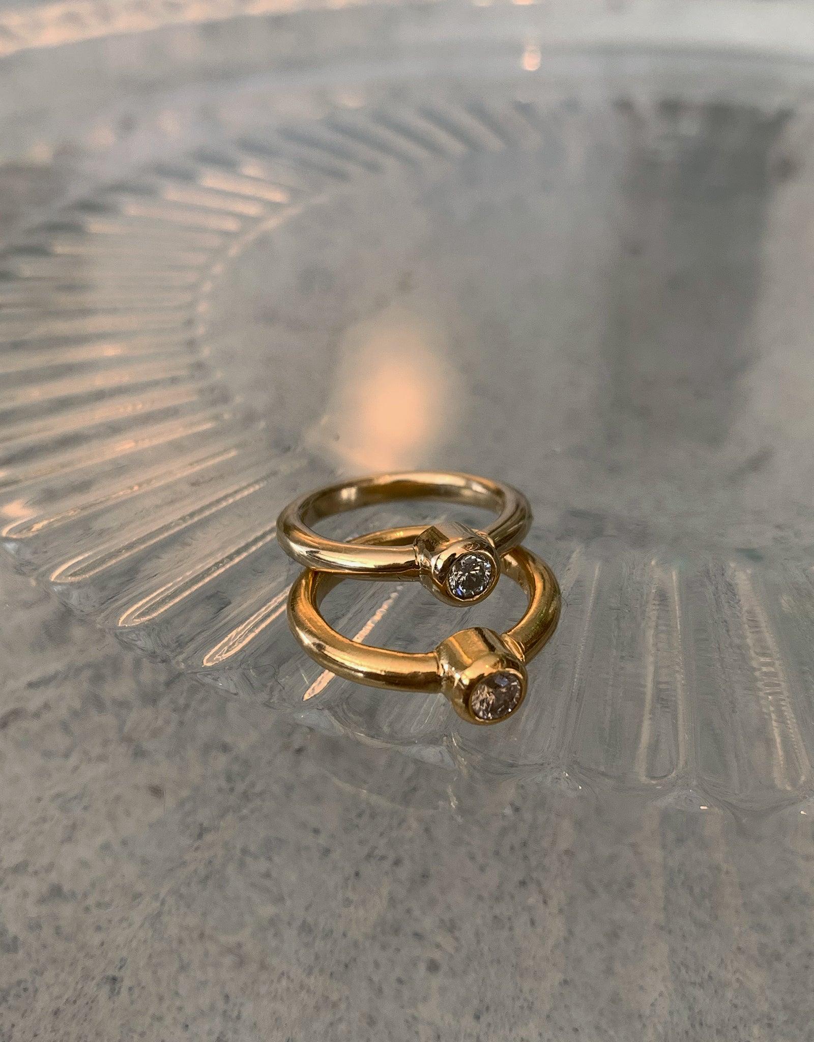 2set【gold】luna ring＆astrea ring (diamond)