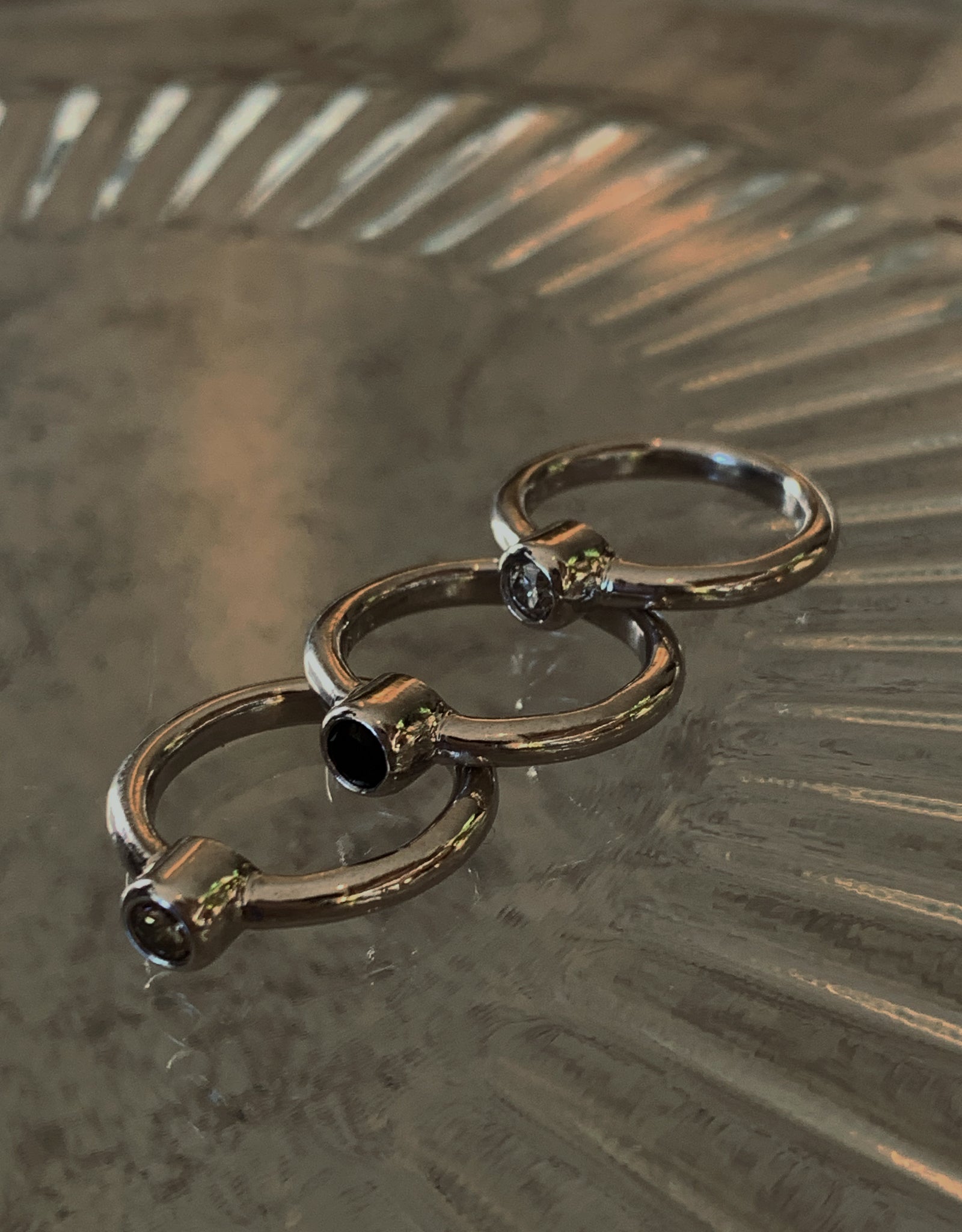 2set【silver】luna ring＆astrea ring (onyx)