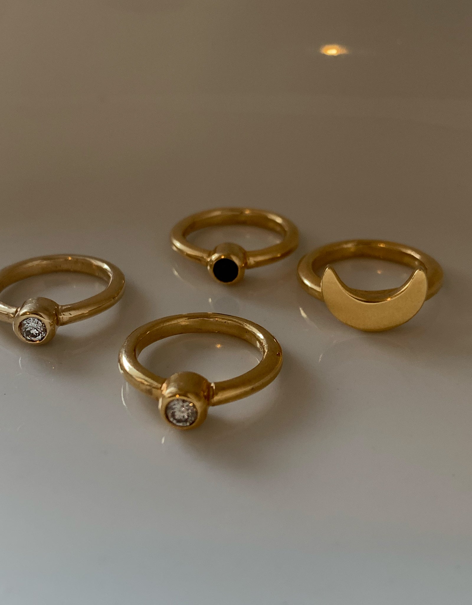 2set【gold】luna ring＆astrea ring (diamond)