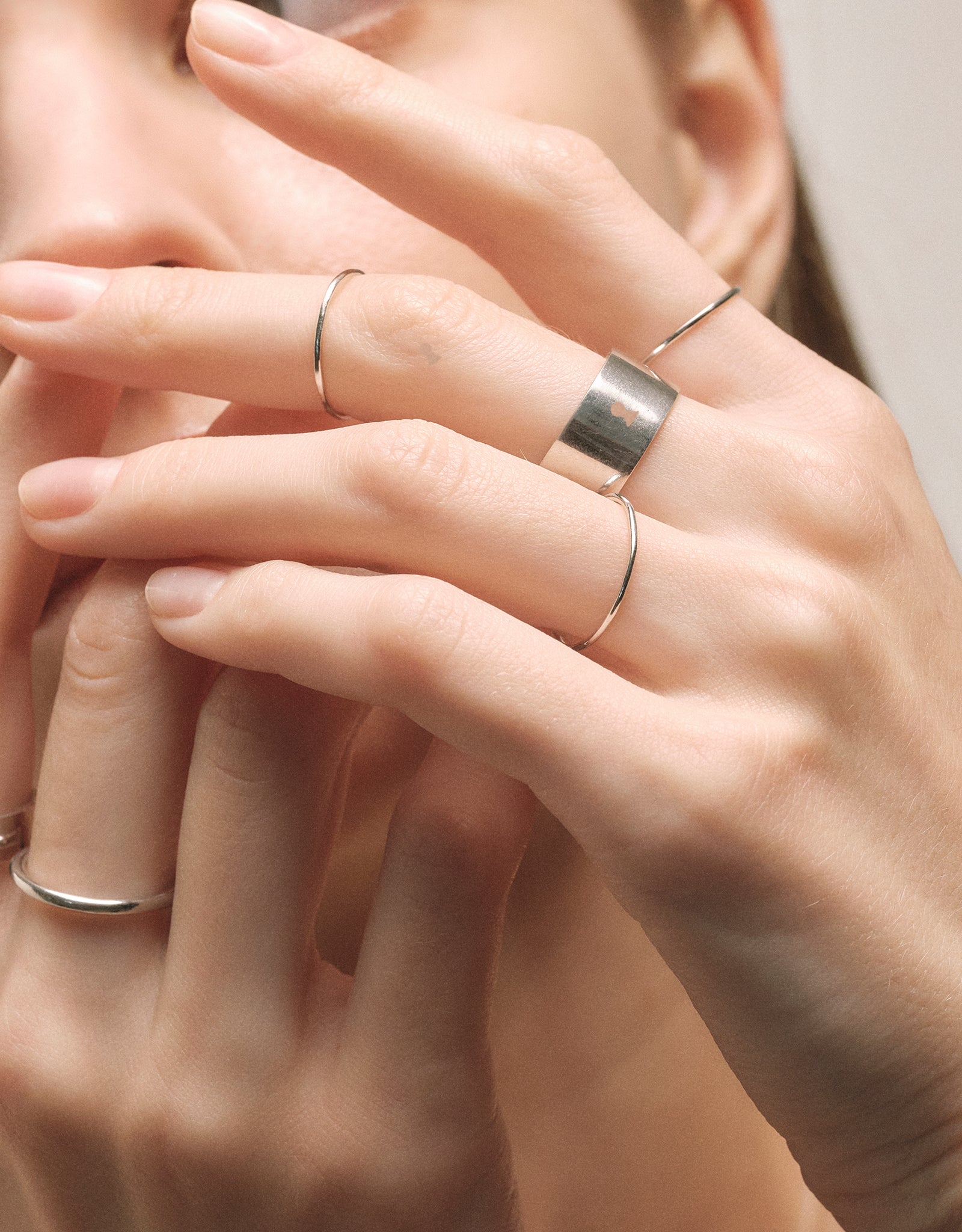 【silver】key hole band ring 9